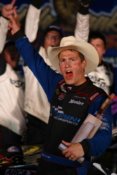 Steve Arpin wins the ARCA Rattlesnake 150 at Texas Motor Speedway. Photo by George Walker.